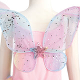 Rainbow Fairy Dress & Wings (Size 3-4)