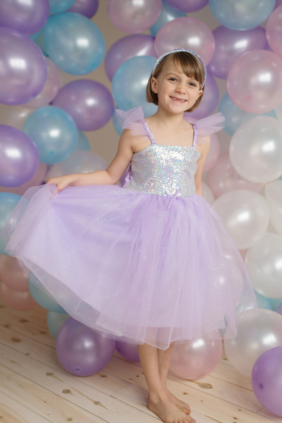 Lilac Sequins Princess Dress (Size 5-6)