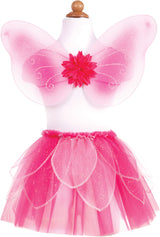 Fancy Flutter Skirt with Wings & Wand - Pink