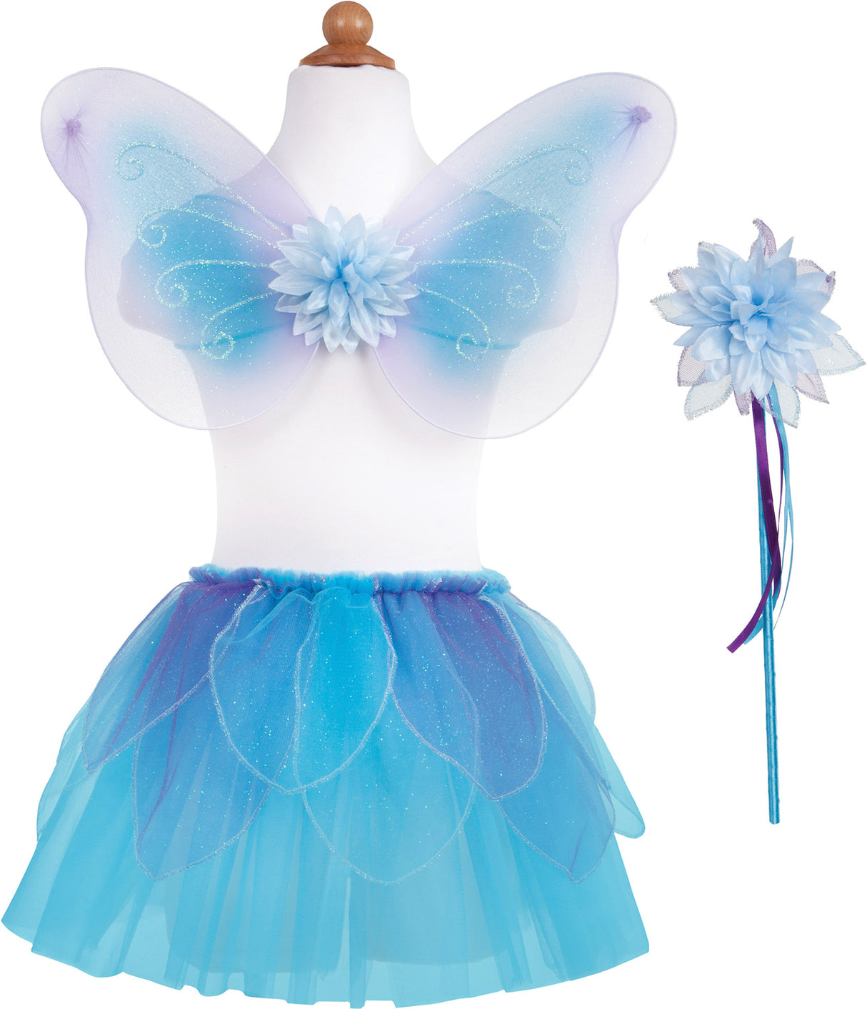 Fancy Flutter Skirt with Wings & Wand - Blue