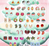 Holiday Sticker Earrings, 30 Pairs