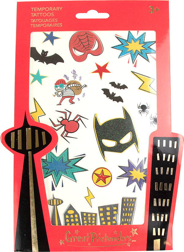 Great Pretenders Superhero Temporary Tattoos