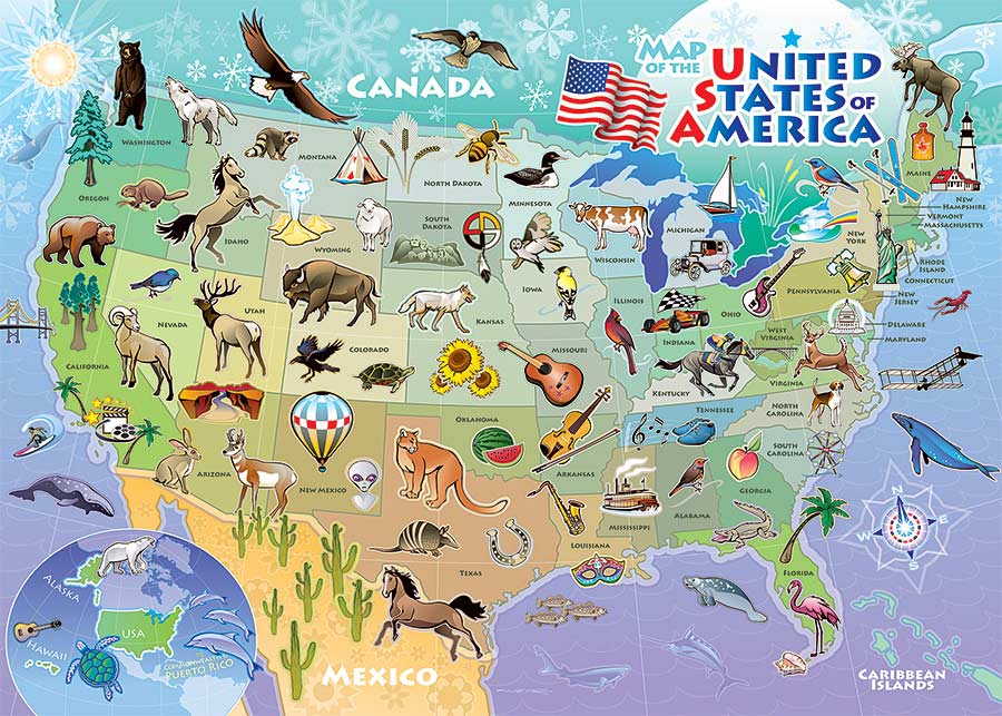 USA Map (Tray Puzzle)