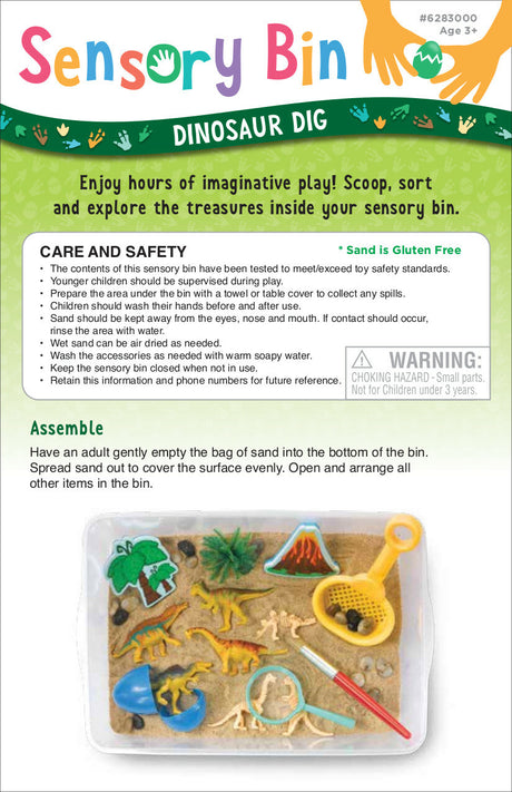 Sensory Bin Dinosaur Dig