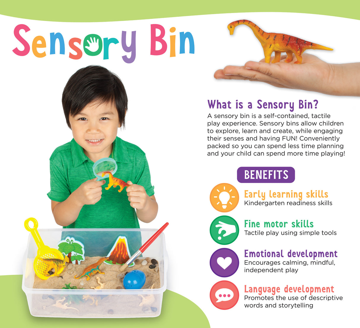 Sensory Bin Dinosaur Dig