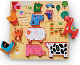 10-pc Stacking Wood Puzzle - 123 Barnyard