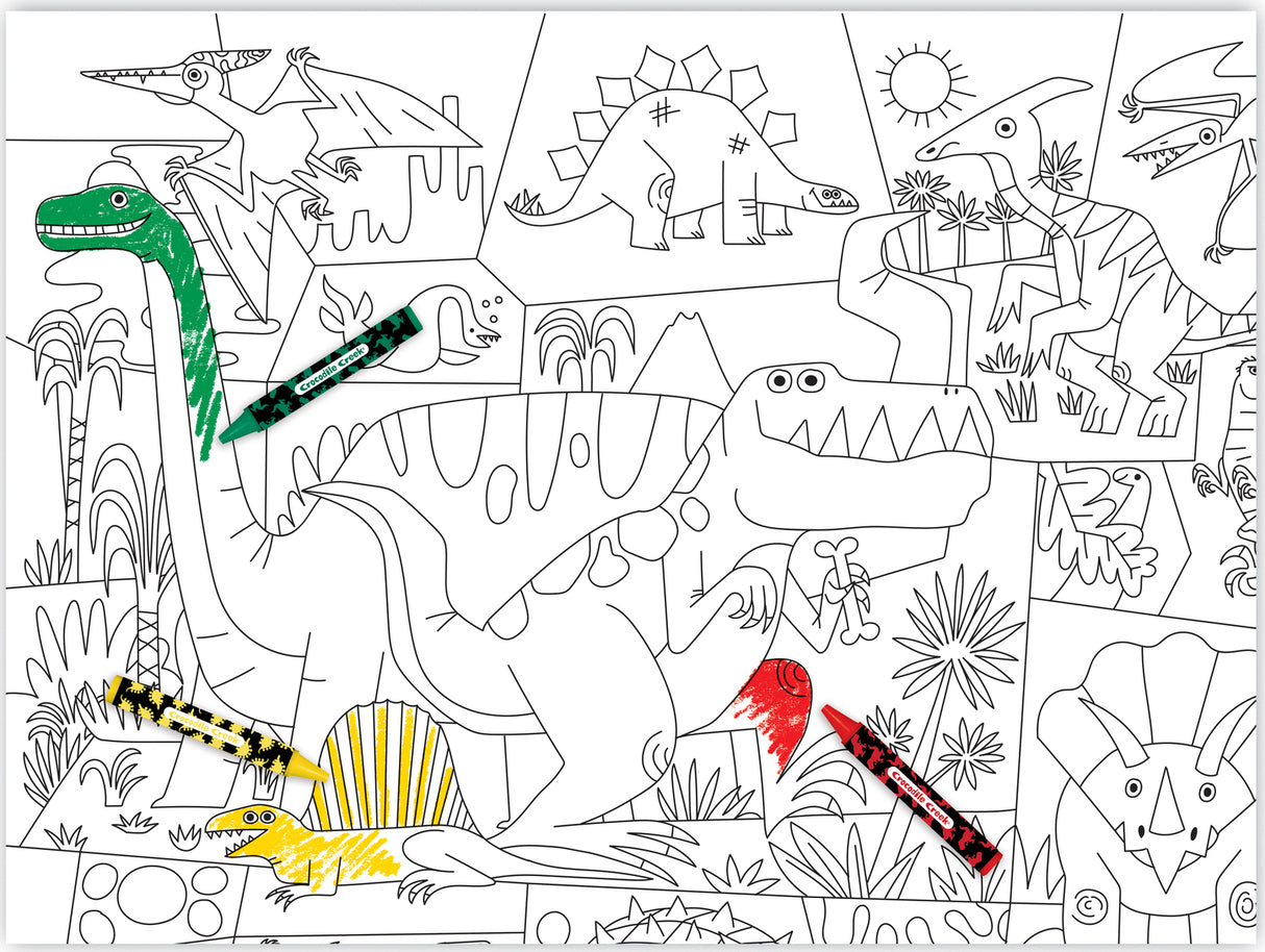 Color a Poster with Crayons - Dinosaur 