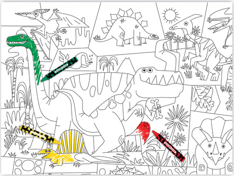 Color a Poster with Crayons - Dinosaur 