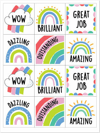 Rainbow Doodles Reward Stickers (Rainbow Doodles)