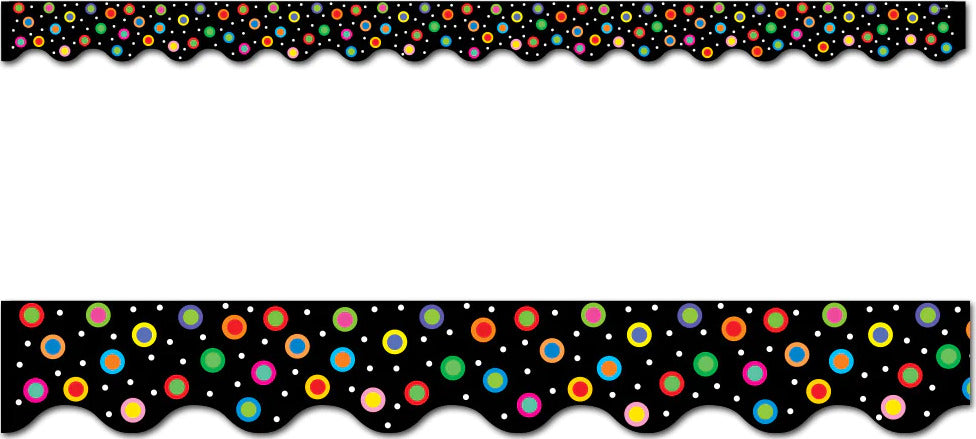 Dots On Black, Wavy Border (EZ Border)