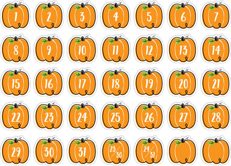 Doodle Pumpkins (Core Decor) Calendar Days