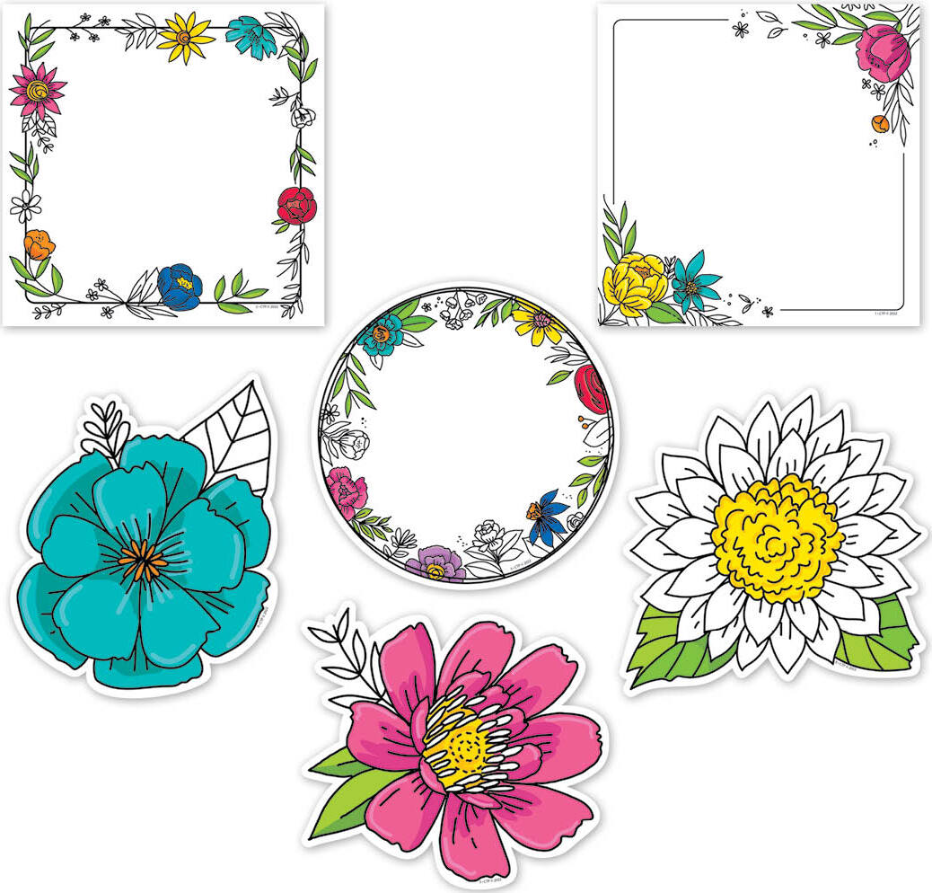 Doodly Blooms (Bright Blooms) 6" Designer Cut-Outs