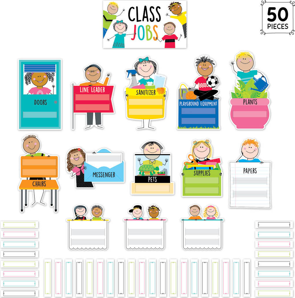 Class Jobs (Stick Kids) Mini Bulletin Board