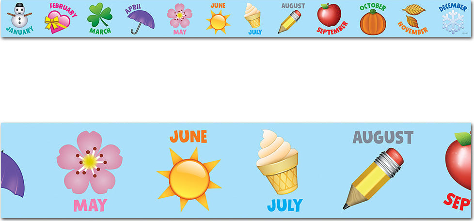 Emoji Months Of The Year Border