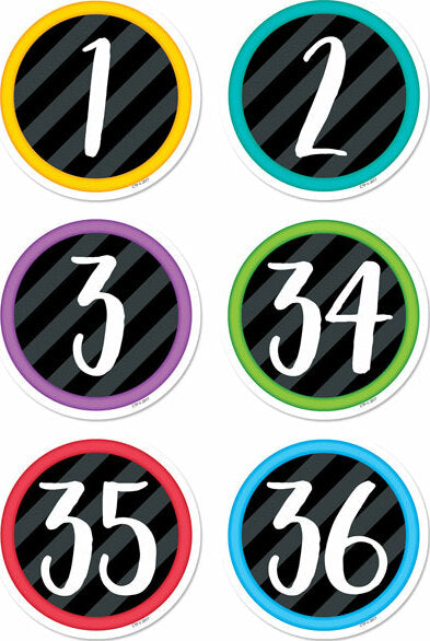 Student Numbers, Bold & Bright 3" Designer Cut-Outs