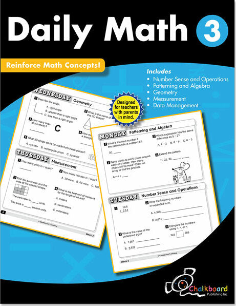 Daily Math Grade 3 Chalkboard Workbook