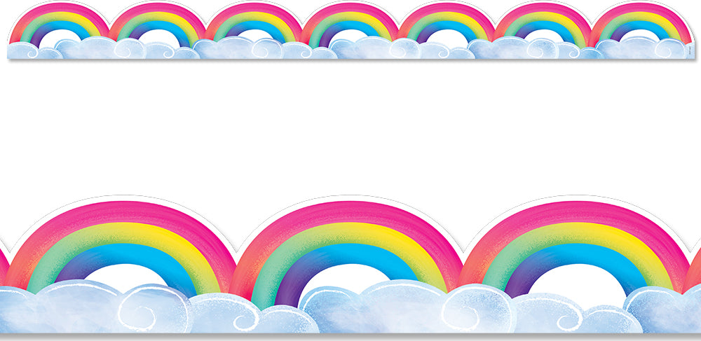 Rainbows & Clouds Border