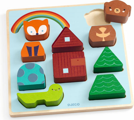 Puzz and Match Rainbow Wooden Puzzle