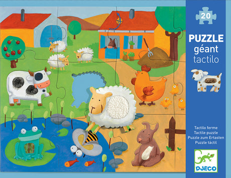 Giant Floor Puzzles Tactile Farm - 12pcs