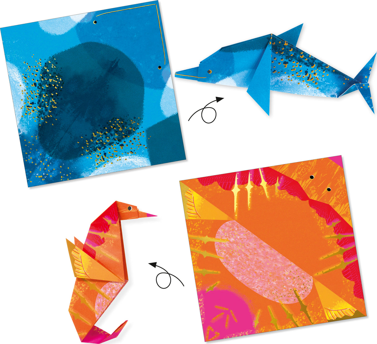 Djeco Sea Creatures Origami Paper Craft Kit