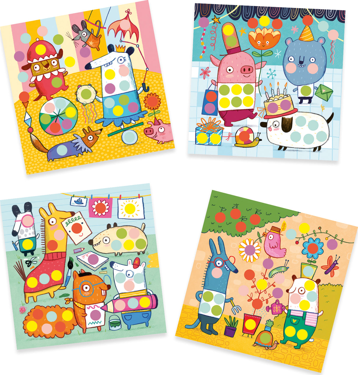 Djeco With Coloured Dots Sticker Collage Activity