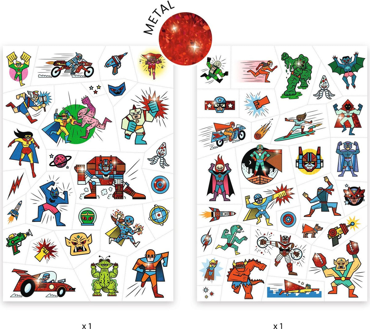 DJECO Heroes vs Villains Temporary Tattoos