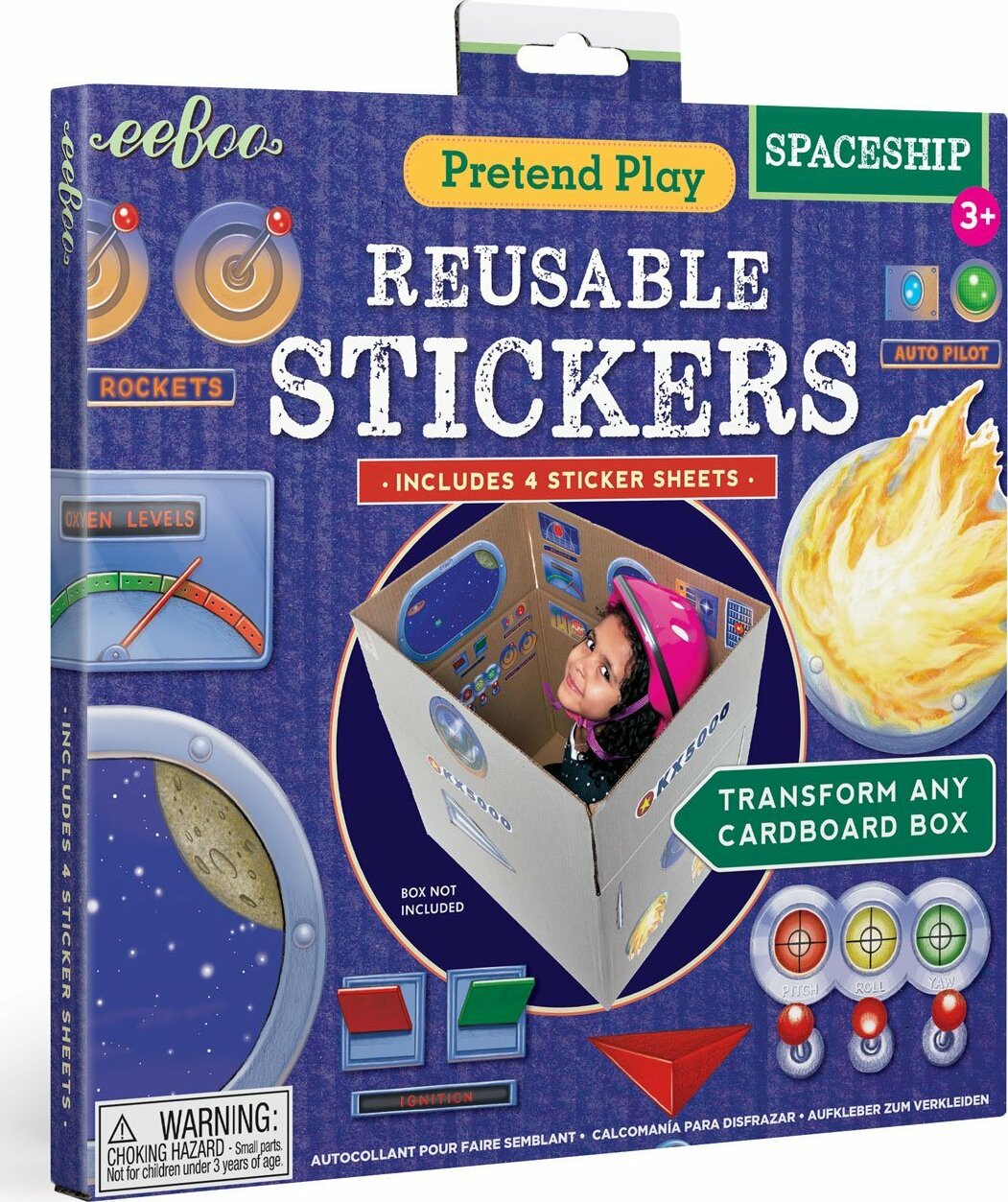 Spaceship Pretend Play Reusable Sticker Set