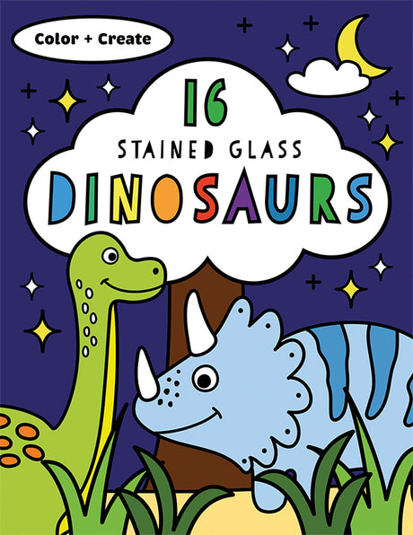 Stained Glass Coloring, Dinosaurs