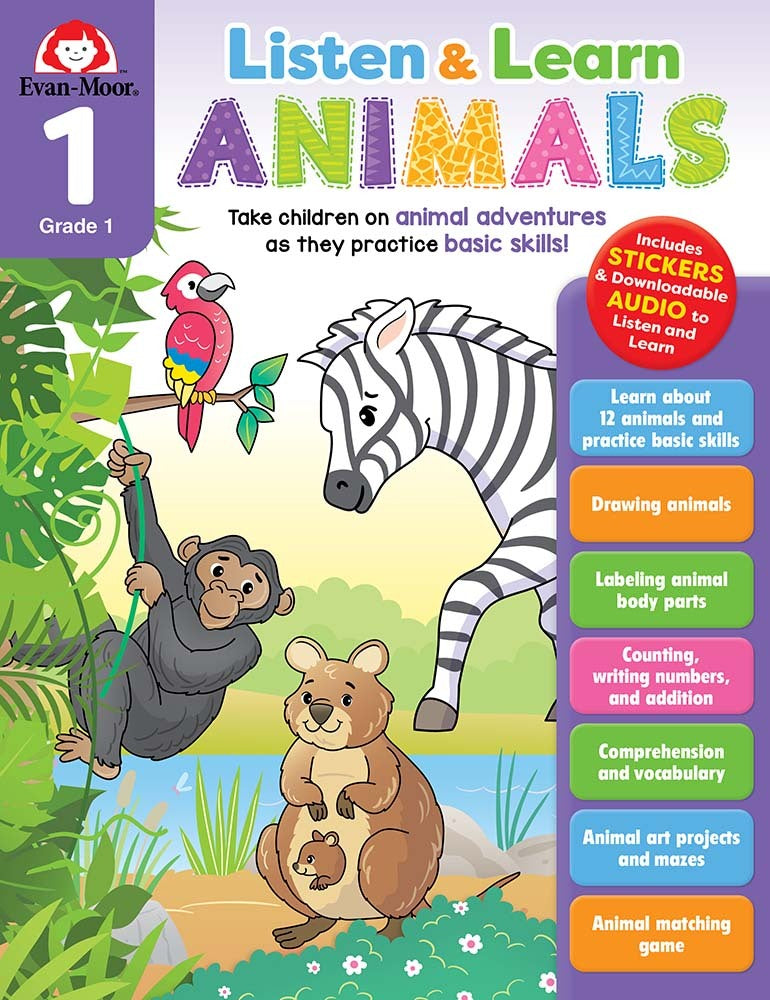 Listen and Learn: Animals, Grade 1