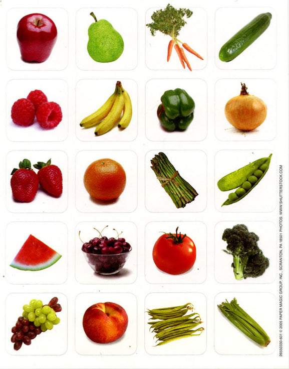 Fruits & Vegetables (photos) Stickers - Theme