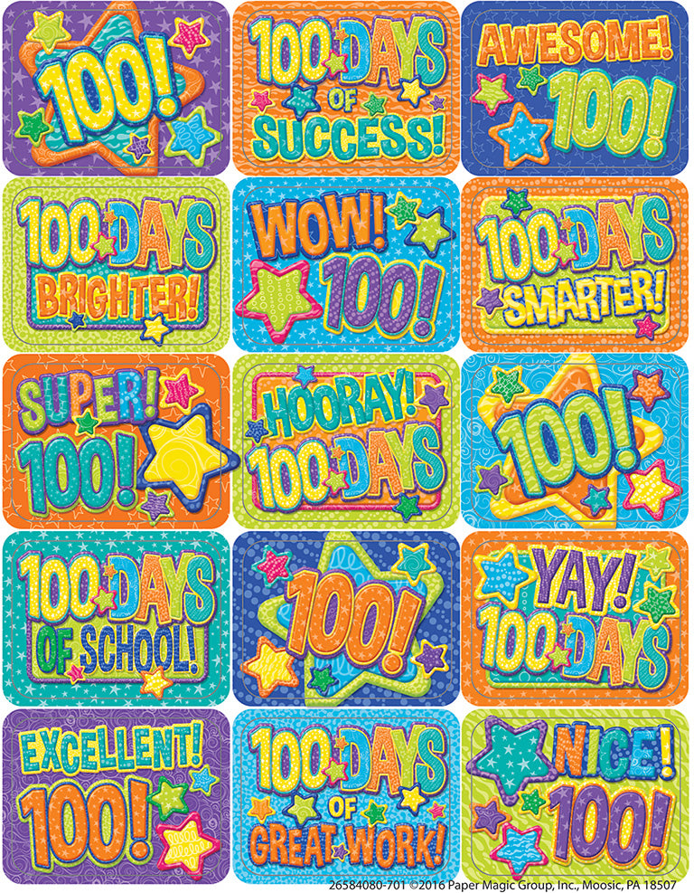 Color My World 100 Days Stickers - Success