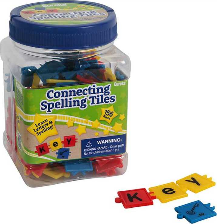 Tub of Connecting Spelling Tiles Manipulatives