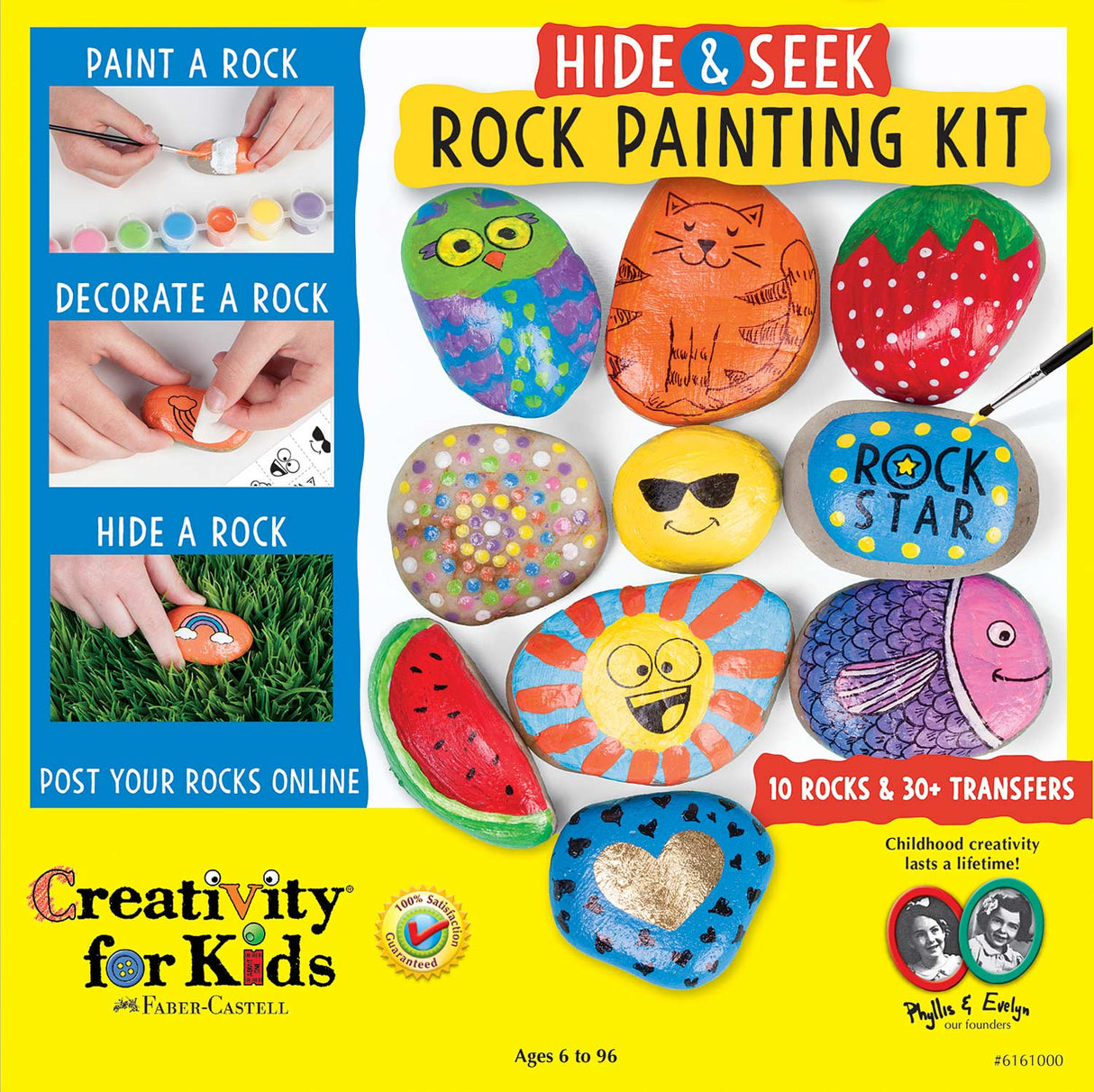 Hide & Seek Rock Painting Kit (weight varies due to natural rocks)