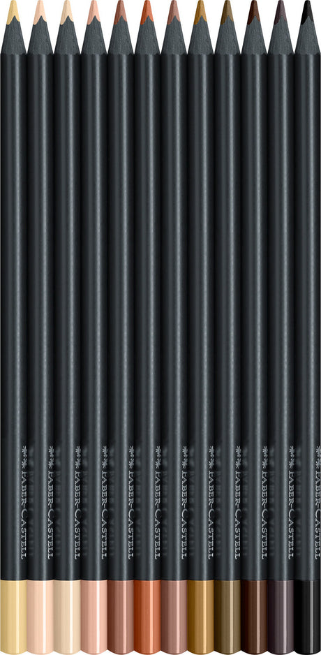 12Ct Color Pencils Black Edition Skin Tones Box