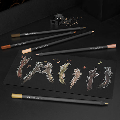 12Ct Color Pencils Black Edition Skin Tones Box