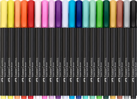 20Ct Felt Tip Brush Pen Black Edition Box
