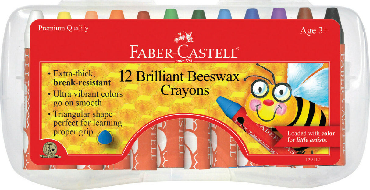 12ct Brilliant Beeswax Crayons in Storage Case