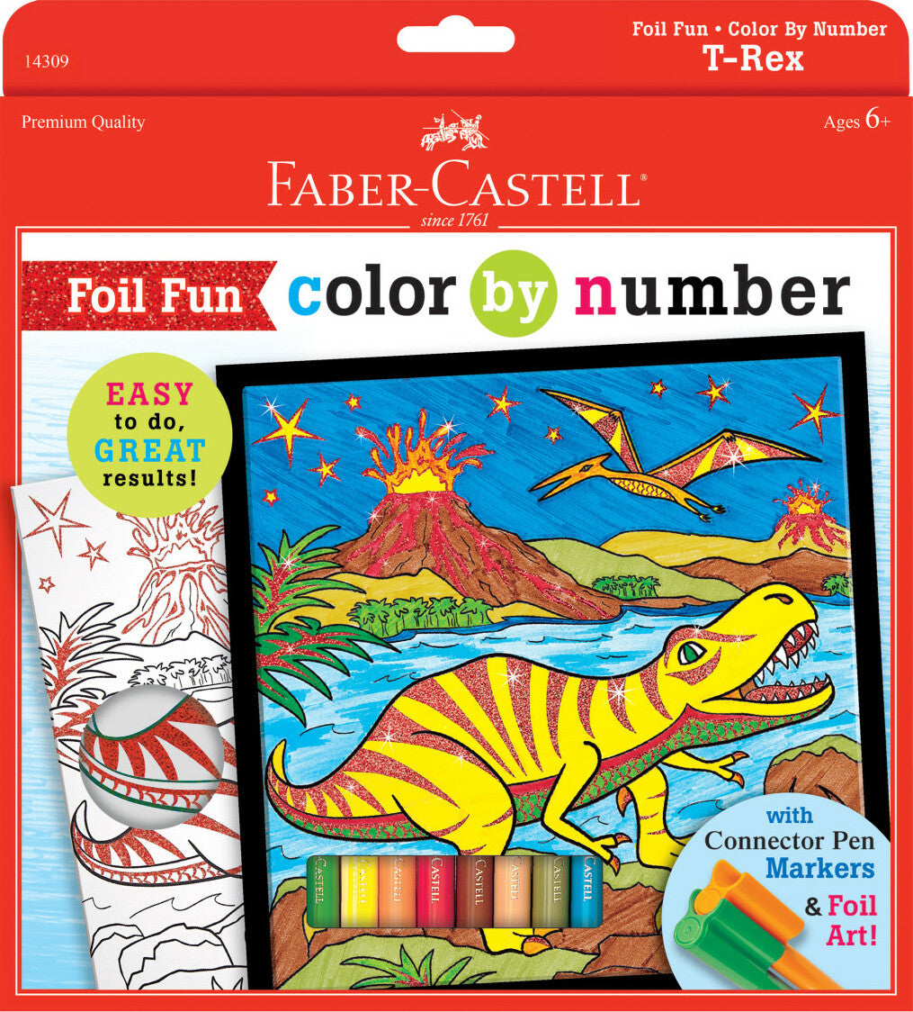 Color By Number T-Rex Foil Fun