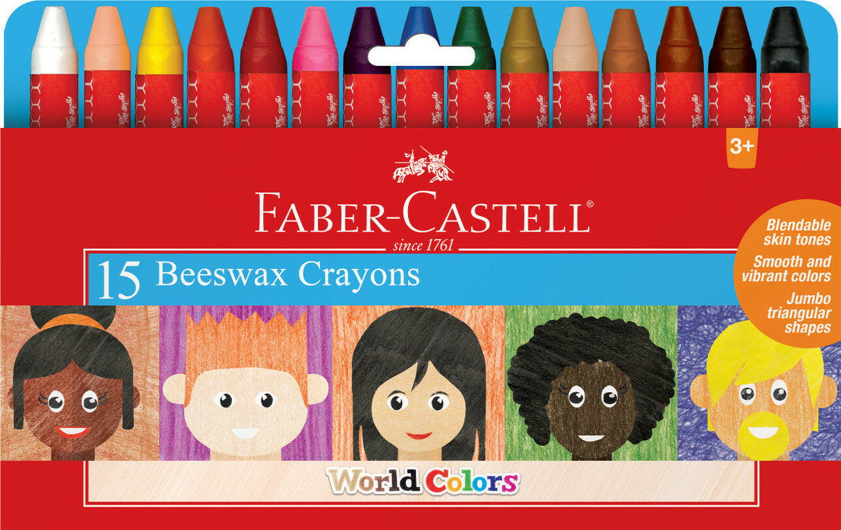 World Colors - 15Ct Beeswax Crayons