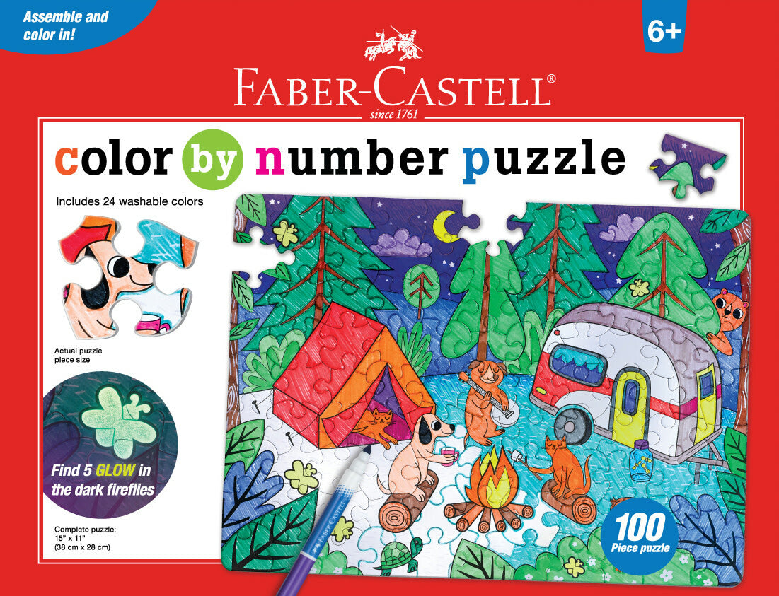 Color By Number Puzzle  Camping