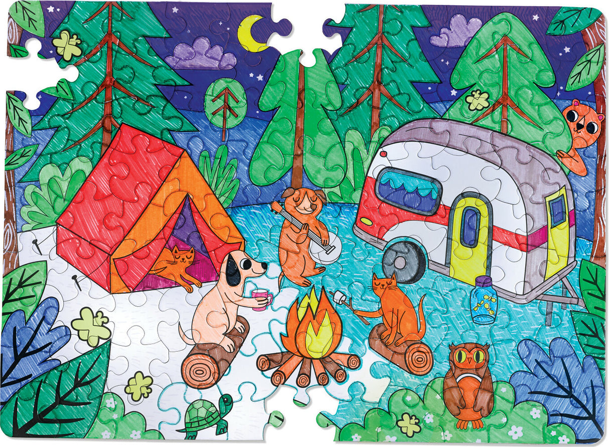 Color By Number Puzzle  Camping