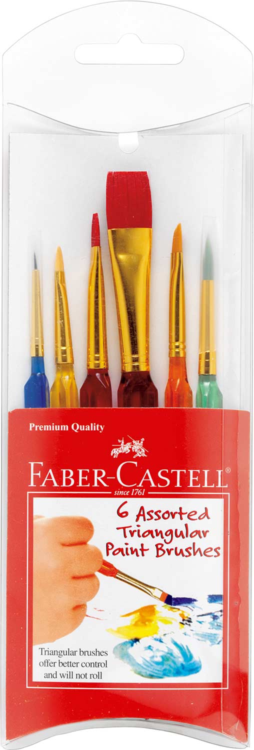 6 ct Triangular Handle Paintbrush Set