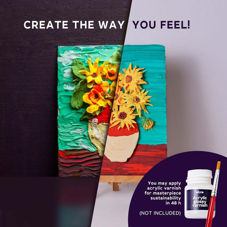 OKTO Sensory Art 3D Painting "Sunflowers" – 11.8" x 15.7" Canvas Kit