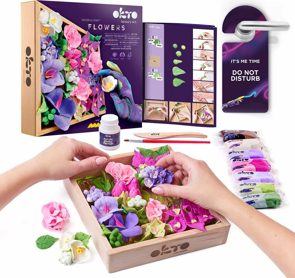 OKTO Sensory Art 3D Woodcraft "Inspiration" – Flowers Craft Kit