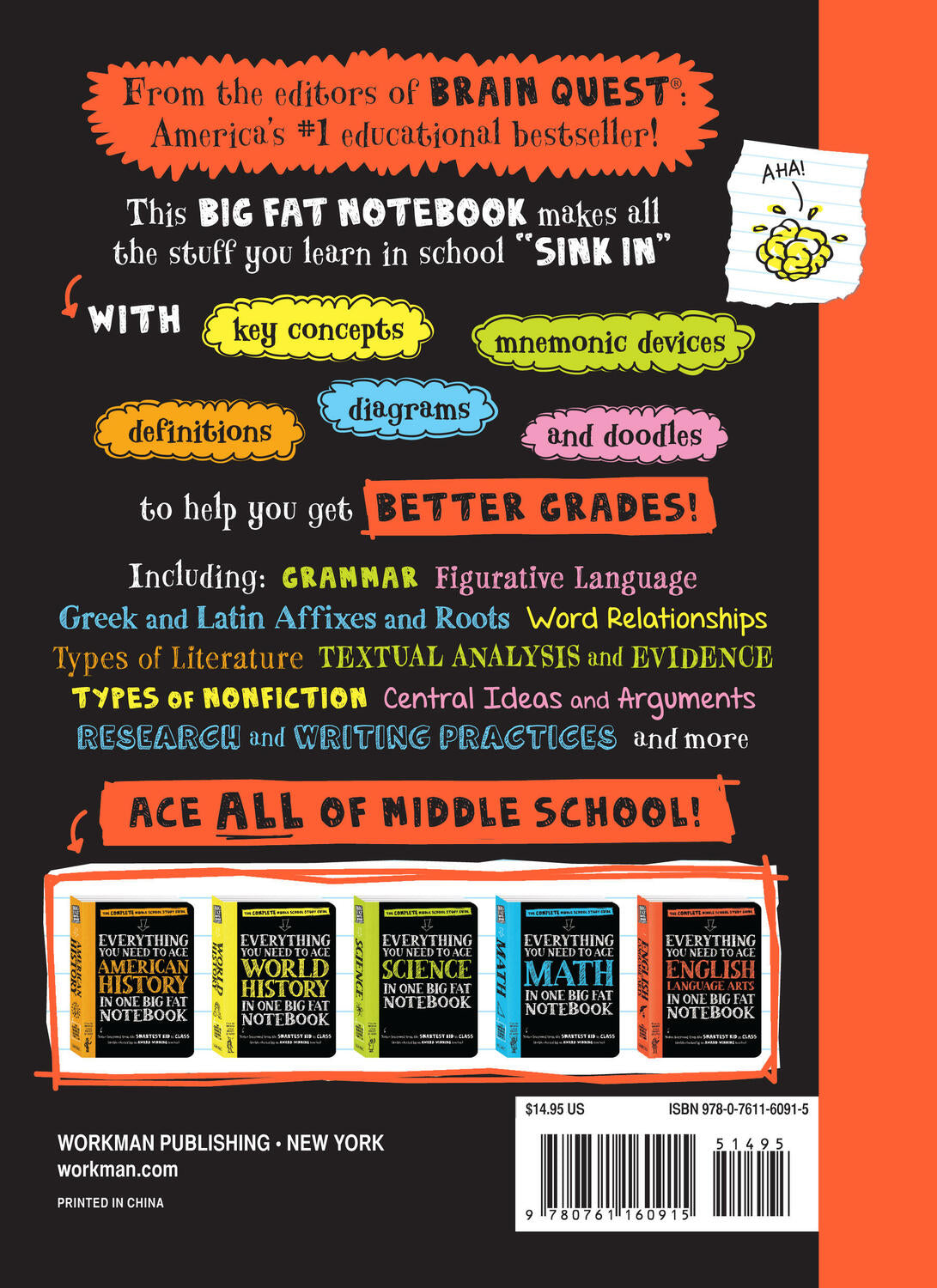 Everything You Need to Ace English Language Arts in One Big Fat Notebook: The Complete Middle School Study Guide