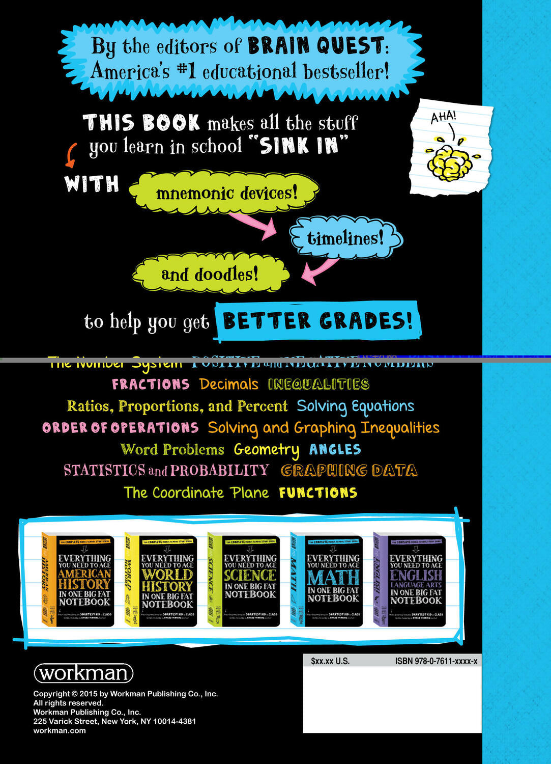 Everything You Need to Ace Math in One Big Fat Notebook: The Complete Middle School Study Guide