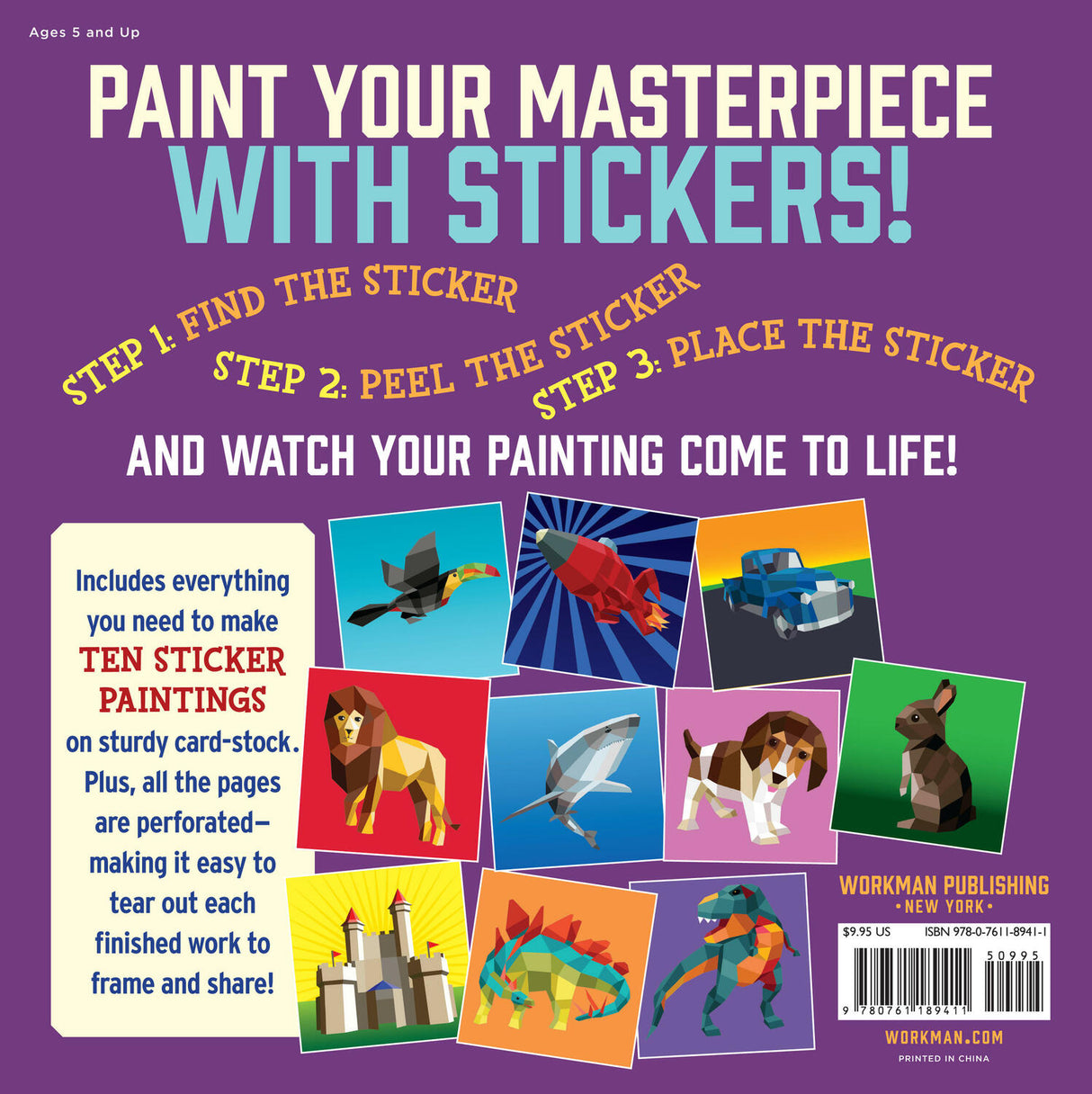 Paint by Sticker Kids, The Original: Create 10 Pictures One Sticker at a Time! (Kids Activity Book, Sticker Art, No Mess Activity, Keep Kids Busy)