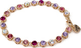 Gold Pink Multi Rhinestone Bracelet