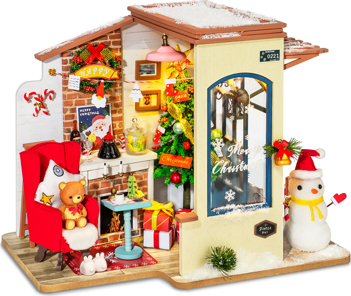 DIY Miniature House Kit: Christmas Patio