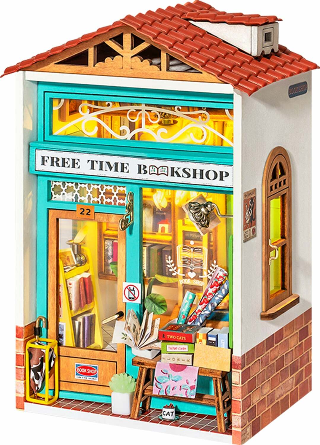 DIY Miniature House Kit: Free Time Bookshop